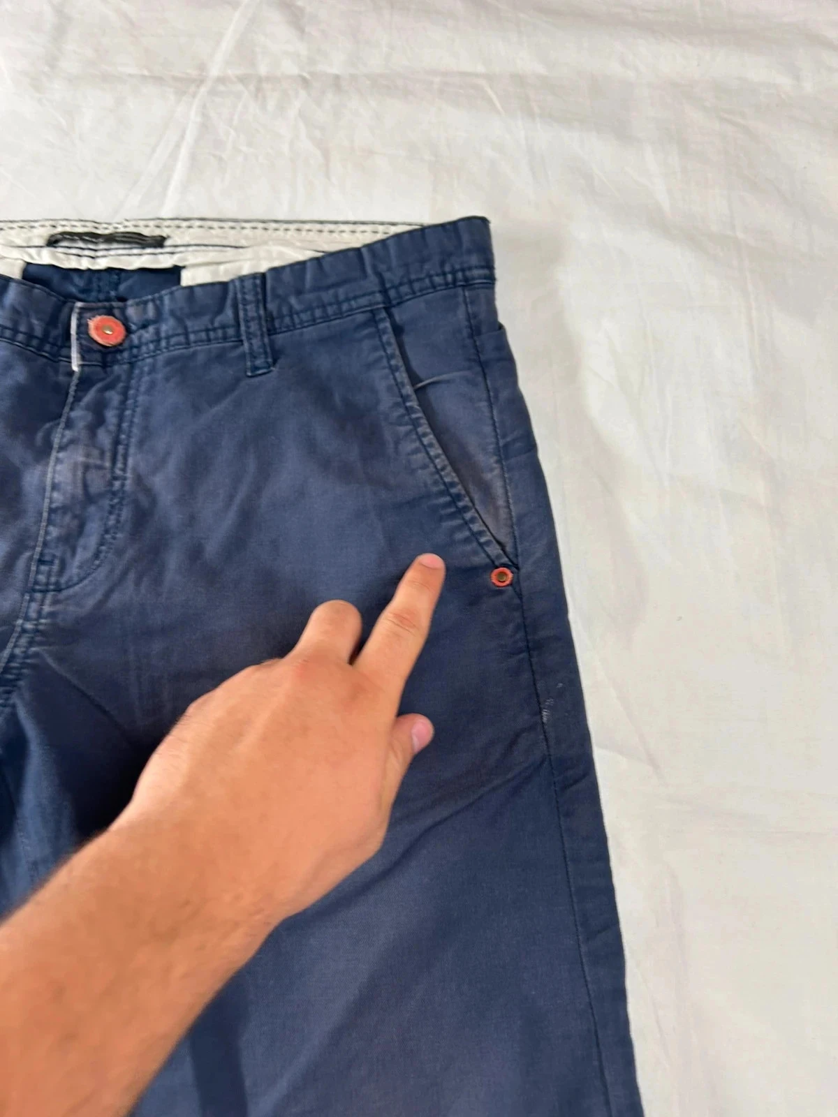 Marineblauwe Chino-broek Zara Man – photo 8